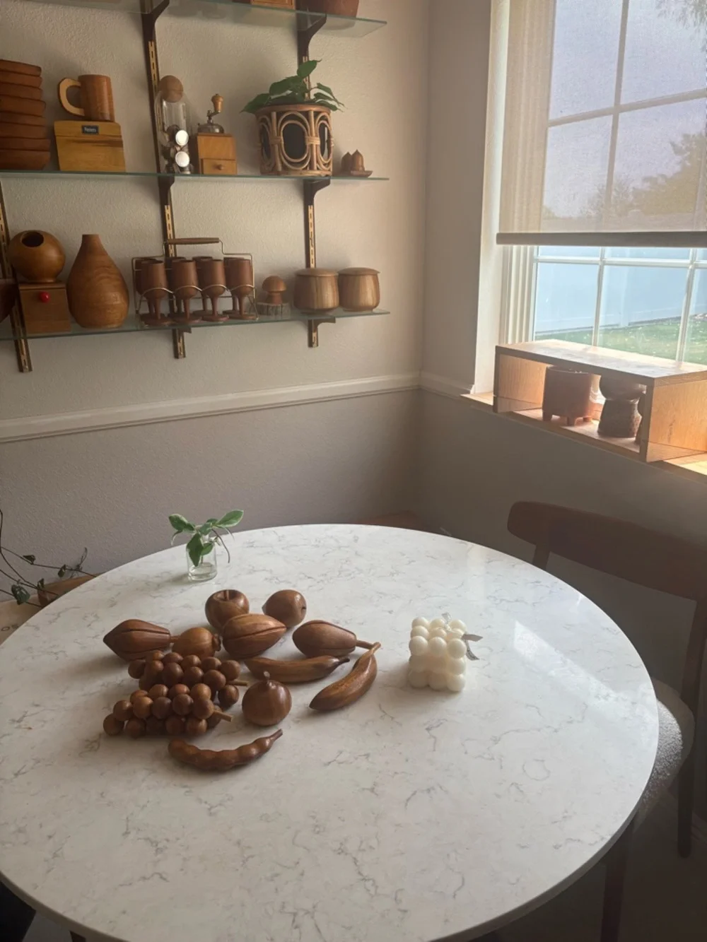 MCM Handcrafted Wooden Fruit Decor Set in Brown - Home Kitchen Accent
